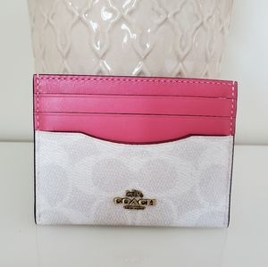 Coach Card Case In Colorblock Signature Canvas